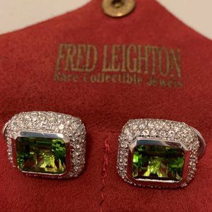 DIAMOND & PERIDOT Earrings - FRED LEIGHTON